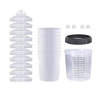 Lot de 10 bombes de mélange de peinture avec échelle facile à lire, outil professionnel de peinture de voiture, inserts de couvercle sûrs pour la peinture de voiture et la peinture, accessoires de