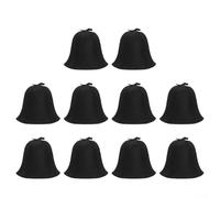 Lot de 10 bonnets de sauna en feutre pour régulation thermique lors de l'utilisation du sauna pour minimiser les maux de tête induits par la chaleur et favoriser la relaxation (noir)