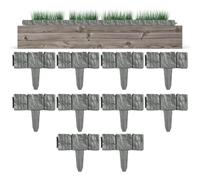 Lot de 10 bordures de jardin imitation pierre imitation sans creusement, bordure de jardin décorative aspect pierre - pour parterres de fleurs, chemins, pelouses, extérieurs, cours, herbes, arbres