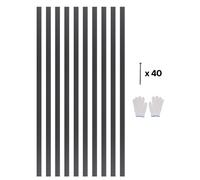 Lot de 10 bordures de paysage en métal de 60 pouces, résistantes à la rouille, pliables pour jardin