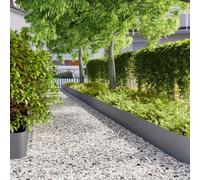 Lot de 10 bordures de pelouse - Anthracite - En acier laminé à froid - 25 x 103 cm - Bordure de tonte - Bordure de parterre - Bordure de bordure de chemin - Palissade pour jardin, terrasse, pelouse et