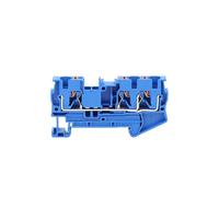 Lot de 10 bornes enfichables PT4-TW série PT, 3 conducteurs, 4 mm², double connecteur électrique PT 4-TW, borniers for rail DIN(PT4-TW BLUE)