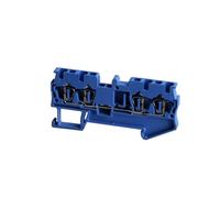 Lot de 10 borniers for rail DIN ST-2.5-QUATTRO, connecteurs de fils à traction, 4 conducteurs, borniers de câblage à ressort(Blue)
