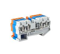 Lot de 10 borniers for rail DIN ST-2.5-QUATTRO, connecteurs de fils à traction, 4 conducteurs, borniers de câblage à ressort(Blue)