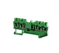 Lot de 10 borniers for rail DIN ST-2.5-QUATTRO, connecteurs de fils à traction, 4 conducteurs, borniers de câblage à ressort(Green)