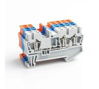 Lot de 10 borniers for rail DIN ST-2.5-TWIN, connecteurs de câblage électrique, type de traction, 3 conducteurs, bornier de fil conducteur(Orange)