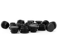 Lot de 10 bouchons à lamelles ronds - Noir - En plastique robuste - Pour poteau - Pour une protection parfaite comme capuchon de recouvrement (diamètre 42 mm)