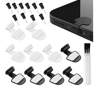 Lot de 10 bouchons anti-poussière USB de type C + 10 protecteurs anti-poussière pour prise casque 3,5 mm + 1 brosse, en silicone anti-poussière compatible avec le port de charge Samsung Galaxy
