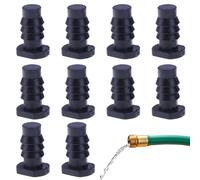 Lot de 10 bouchons de tuyau d'arrosage - Noir - 8 à 12 mm - Accessoires d'irrigation goutte à goutte - Bouchon pour pelouse, cour, jardin, parc, terrasse, protection de tuyau d'eau extérieur