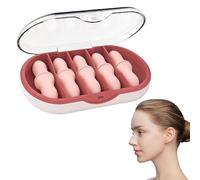 Lot de 10 bouchons d'oreilles réutilisables en mousse souple pour dormir, ronflements, voyages, études, travail - Rose