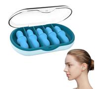 Lot de 10 bouchons d'oreilles réutilisables en mousse souple pour dormir, ronflements, voyages, études, travail - Bleu