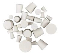 Lot de 10 bouchons en caoutchouc blanc solide de 23 tailles - Bouchon de laboratoire - Bouchon pour bouteille de vin - Trou conique - Kit de fabrication de vin (type 3 x 10 pièces)