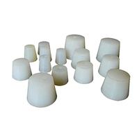 Lot de 10 bouchons en caoutchouc de silicone blanc for tubes à essai, flacons et bouteilles- Joint de qualité alimentaire for brassage, laboratoire et projets domestiques.(No 0)