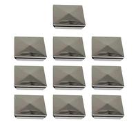 Lot de 10 bouchons poteau clôture en acier inoxydable, diamètre extérieur 80 mm/100 mm, for trou intérieur tuyau, pyramide, fournitures jardin Pour Poteaux(80x80mm)