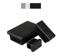 Lot de 10 bouchons pour tubes rectangulaires, 20x10mm-160x80mm, différentes couleurs, patin chaise, patin meuble, cache trou, protection pied de chaise (dimension extérieur: 35x10x1,5-2mm, noir)