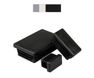 Lot de 10 bouchons pour tubes rectangulaires, 20x10mm-160x80mm, différentes couleurs, patin chaise, patin meuble, cache trou, protection pied de chaise (dimension extérieur: 35x10x1,5-2mm, noir)