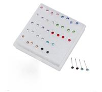 Lot de 10 boucles d'oreilles élégantes en résine incrustées de diamants, parfaites pour toutes les tenues (2 mm blanc)