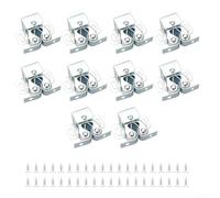 Lot de 10 boucles tactiles robustes pour porte d'armoire, forte résistance à la tension, installation facile et rapide (argenté)