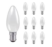 Lot de 10 bougies 240 V 25 W BA15D opale
