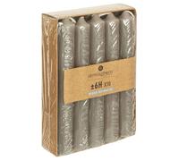 Atmosphera Lot de 10 bougies bâtons gris 45 g