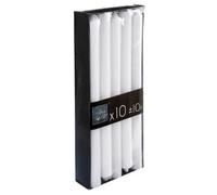 Lot de 10 Bougies Bâtons ""Many"" 25cm Blanc