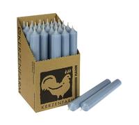 Lot de 10 bougies chandelles bleu pigeon bleu pastel - Qualité supérieure - Fabriquées en Allemagne - Diamètre 22 mm - Hauteur 18 cm - Robinet de ferme à bougie - Longue durée de combustion (8 heures