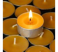 Lot de 10 bougies chauffe-plat en cire d'abeille, 4H faites à la main, bougies chauffe-plat en cire d'abeille, bougies chauffe-plat naturelles biologiques non parfumées, sans fumée, combustion propre