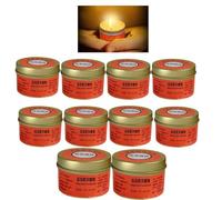 Lot de 10 bougies de survie à combustion lente - 80 g - Longue durée de vie - 26 à 30 heures - Bougies de survie en cire de soja pour pannes de courant - Aventure en plein air, chasse aux tempêtes