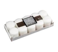 Lot de 10 Bougies ""Votives"" 3,8cm Blanc