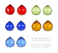 Lot de 10 boules de cristal multicolores de 20 mm pour une belle décoration d'intérieur et une énergie positive (20 mm multicolore)