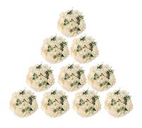 Lot de 10 boules de fleurs artificielles en soie - 40 x 20 cm - Pour centres de table, tables de mariage, décoration de fête, bouquet de roses artificielles - Couleur champagne