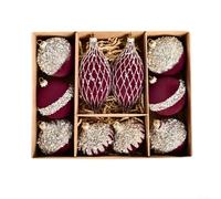 Lot de 10 boules de Noël en plastique pour sapin de Noël et fêtes de fin d'année, adaptées pour les événements saisonniers (rouge)