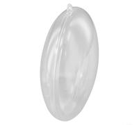 Lot de 10 boules de Noël plates en plastique transparent à remplir - Boules ouvertes à suspendre pour décoration d'intérieur, arbre, bonbons, confettis, loisirs créatifs - 7/9/11 cm (A 11 cm)