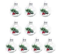 Lot de 10 boules de Noël transparentes pour sapin de Noël, décoration d'intérieur, fête, mariage