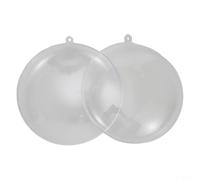 Lot de 10 boules décoratives en plastique transparent pour décorations de vacances, parfaites pour présenter des bonbons et des bibelots (9 cm)