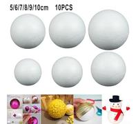 Lot de 10 boules en mousse blanches pour loisirs créatifs, projets de modélisme et développement de l'imagination (8 cm)