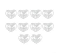 Lot de 10 boules en plastique transparent en forme de cœur à remplir soi-même pour décoration de Noël, fête, mariage, arbre de mariage, fournitures de projets artisanaux, affichage scolaire (10 cm)