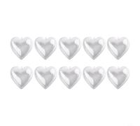Lot de 10 boules en plastique transparent en forme de cœur à remplir soi-même pour décoration de Noël, fête, mariage, arbre de mariage, fournitures de projet, fournitures scolaires (8 cm)