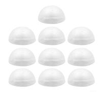 Lot de 10 boules hémisphères en mousse blanche pour loisirs créatifs, décorations de bricolage et plaisir éducatif (6 cm)