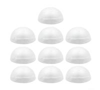 Lot de 10 boules hémisphères en mousse blanche pour loisirs créatifs, décorations de bricolage et plaisir éducatif (4 cm)