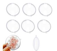 Lot de 10 boules plates en plastique transparent pour décoration d'intérieur, mariage, bonbons, chocolats, confettis, fleurs 7 cm