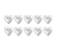 Lot de 10 boules transparentes à suspendre en forme de cœur pour sapin de Noël et décoration de fête, boules en plastique transparent pour mariages, fêtes prénatales, écoles et travaux manuels (8 cm)