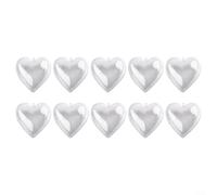 Lot de 10 boules transparentes en forme de cœur pour sapin de Noël, mariages et célébrations (8 cm)