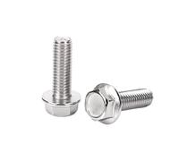 Lot de 10 boulons à bride en acier inoxydable 304, vis à tête plate à six pans creux M6 M8 for panneau arrière de voiture, cyclomoteur, scooter(M8-5Pcs,16mm)