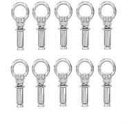 Lot de 10 boulons à œil d'extension en acier inoxydable 304 avec crochets en U pour suspension au mur et au plafond (M6 x 50)