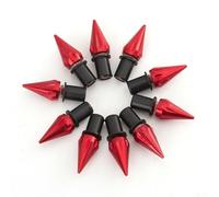 Lot de 10 boulons à pointes en aluminium rouge pour carénages de pare-brise et plaques d'immatriculation M5 5 mm (rouge)