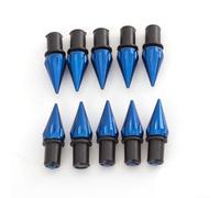 Lot de 10 boulons à pointes M5 5 mm, pour pare-brise et plaque d'immatriculation pour plusieurs marques de motos (bleu)