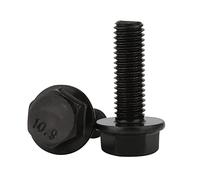 Lot de 10 boulons à tête hexagonale M10 x 25 mm, alliage d'acier de qualité 10.9, oxyde noir, filetage complet