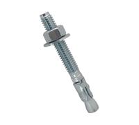 Lot de 10 boulons d'ancrage cale de 1,3 x 10,2 cm pour béton, ciment, brique avec écrous et rondelles - Robustes, zingués