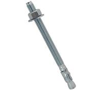 Lot de 10 boulons d'ancrage cale de 1,3 x 15,2 cm pour béton, ciment, brique avec écrous et rondelles - Robustes, zingués